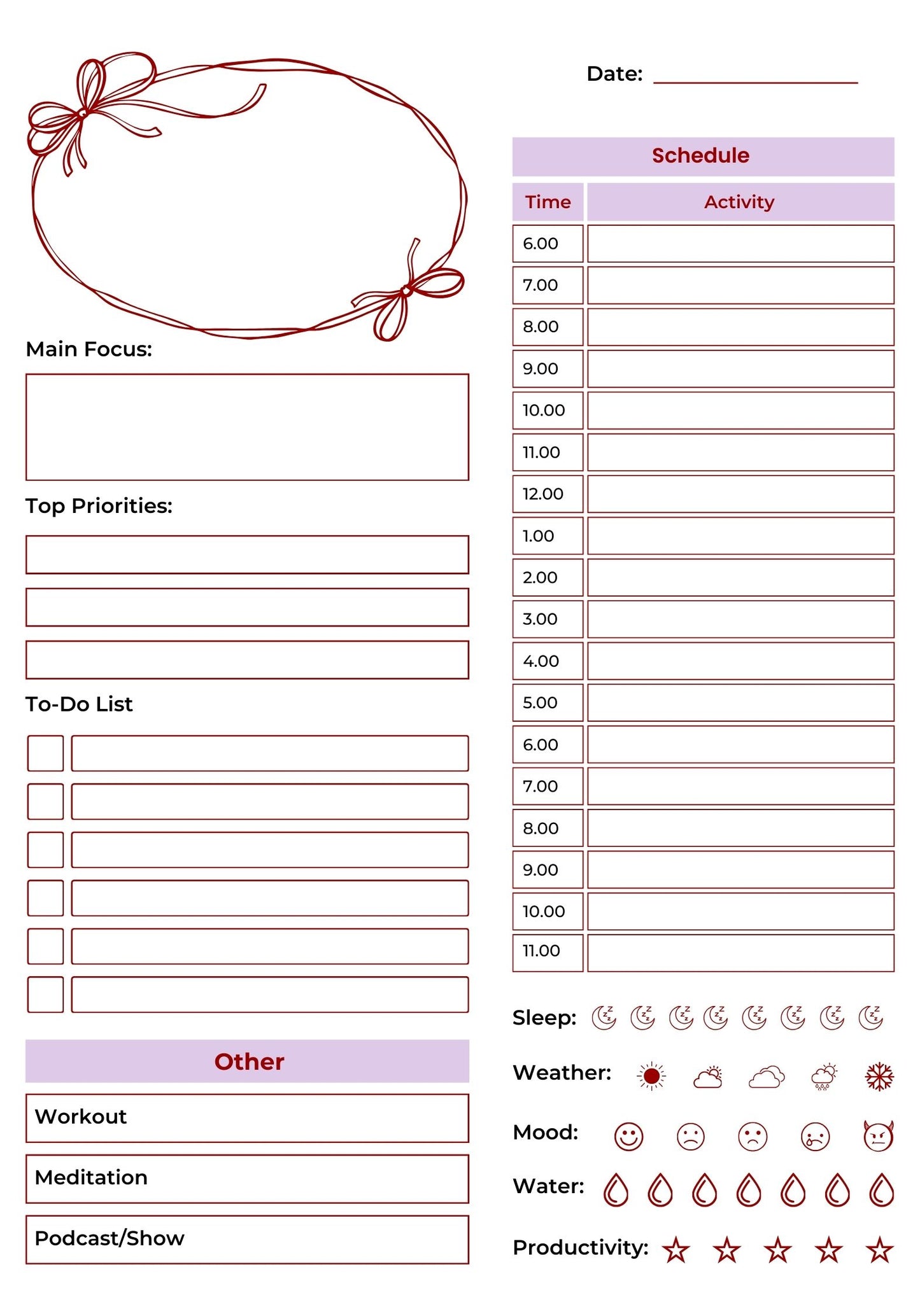 2026 Printable Planner, 500 pages