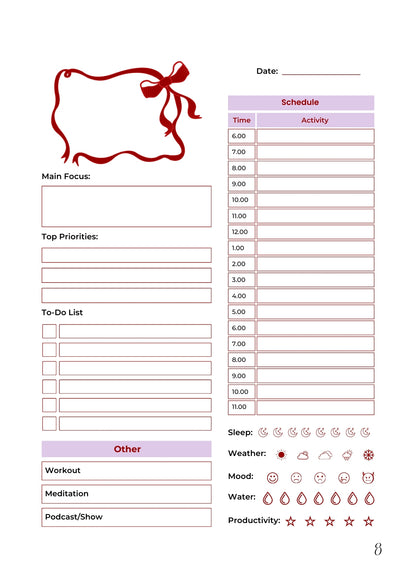 Dreamy Weekly Planner